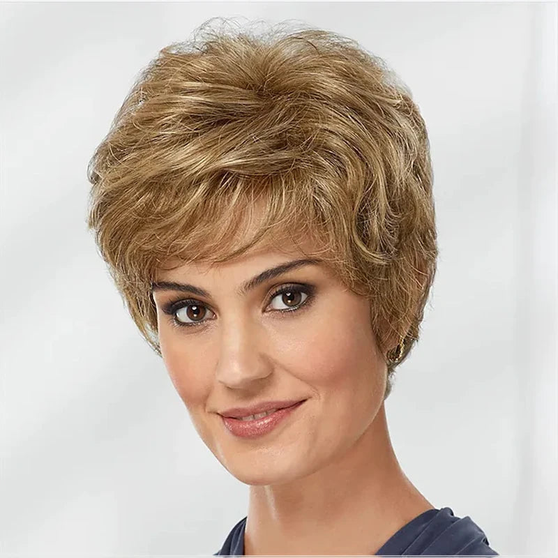 Peruca de Cabelo Curto Feminino com Franja