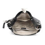 Bolsa Transversal Feminina de Couro Genuíno 100% para Ombro, Grande Capacidade, Modelo Meia-Lua, Bolsas Femininas de Couro Bovino de Grife, Sacola de Viagem/Uso Diário