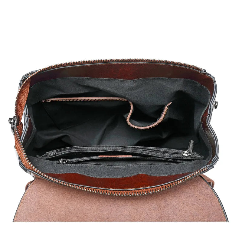 Mulheres mochila corpo cruz bolsa de ombro couro genuíno meninas escola feminina pele natural livro portátil mochila sacos do mensageiro