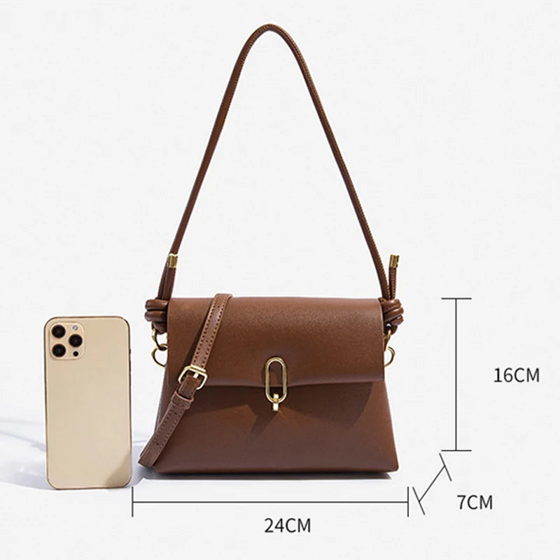 Bolsa Feminina Média Transversal Couro Elegante