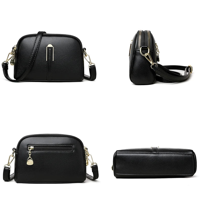 Bolsa Feminina Pequena Transversal com Zíper Duplo