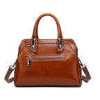 Bolsa feminina de couro genuíno alça superior ombro cruz corpo saco moda cera óleo bolsas e bolsas mensageiro tote bags