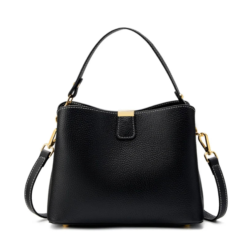 Bolsa Feminina de Couro Legítimo Média de Ombro e Transversal