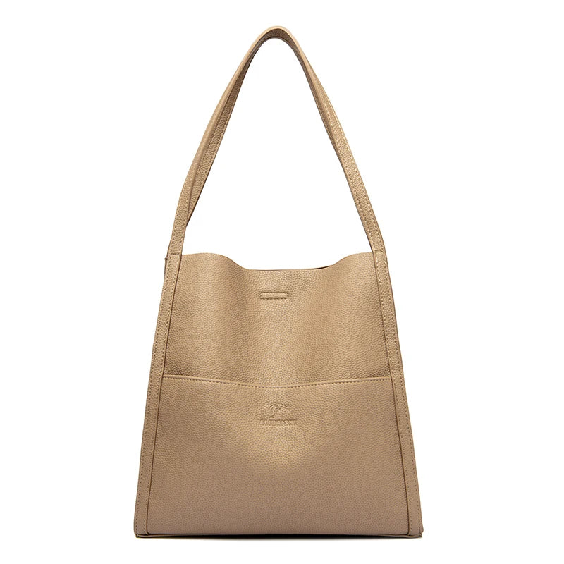 Bolsa Grande de Couro Legítimo Feminina de Ombro 