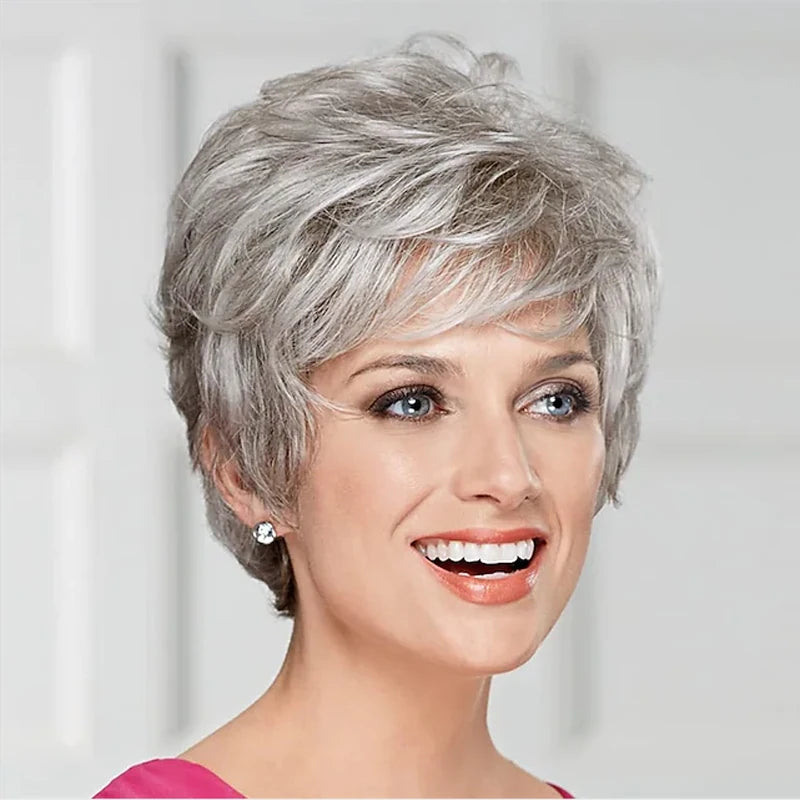 Peruca de Cabelo Curto Feminino com Franja