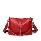 Bolsa Feminina Tiracolo de Couro com Zíper Frontal Média