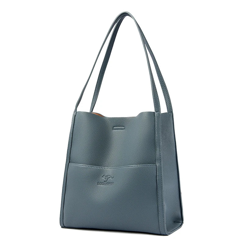 Bolsa Grande de Couro Legítimo Feminina de Ombro 