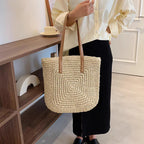 Bolsa Feminina de Palha Grande de Praia