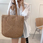 Bolsa Feminina de Palha Grande de Praia