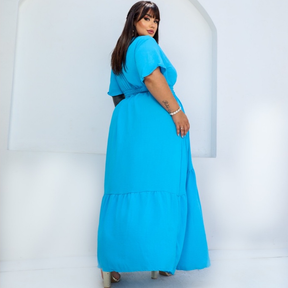 Vestido Longo Plus Size Drapeado