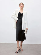 BizChic Saia Básica Evasê Feminina, Adequada para Ir ao Trabalho, Negócios, Casual, Uso no Escritório, Traje Formal Elegante para Senhoras, Outono