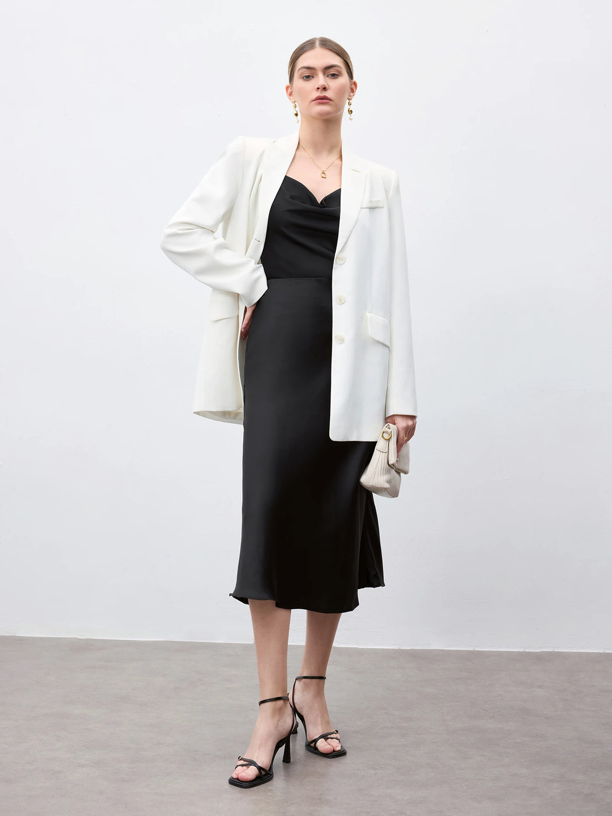 BizChic Saia Básica Evasê Feminina, Adequada para Ir ao Trabalho, Negócios, Casual, Uso no Escritório, Traje Formal Elegante para Senhoras, Outono
