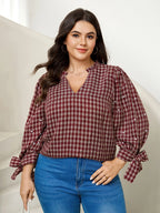 Camisa Plus Size Feminina Meia Manga com Babado
