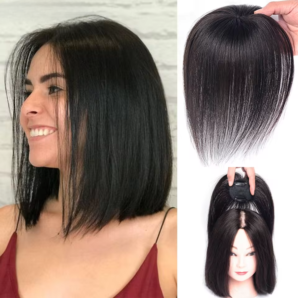 Peruca de Cabelo Topo Invisível Liso